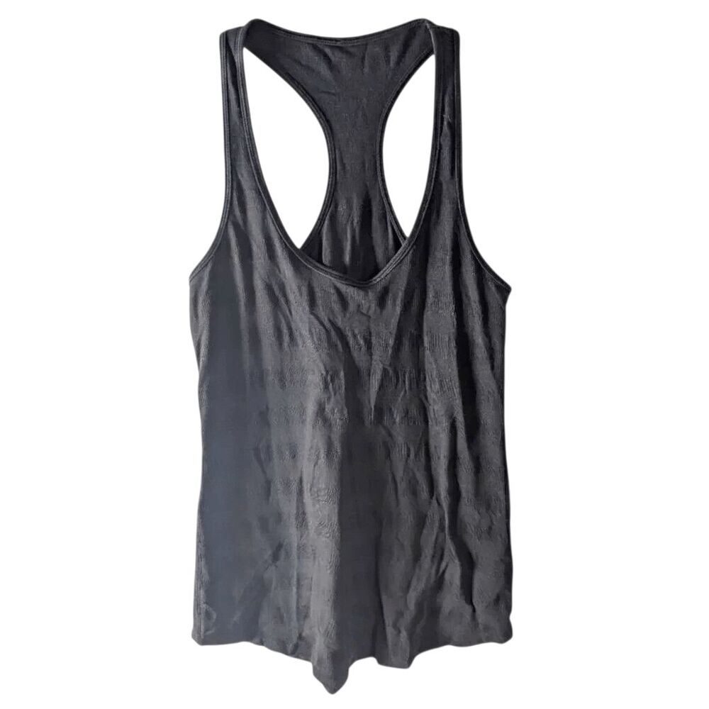 LULULEMON ATHLETICA Cool Racerback 'Striped Rib' Tank Size 4 - Picture 4 of 5